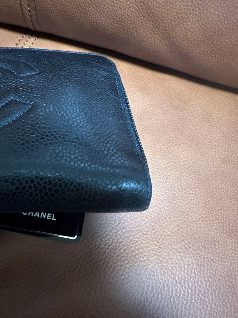 CHANEL 長財布　キャビアスキン　ブラック
