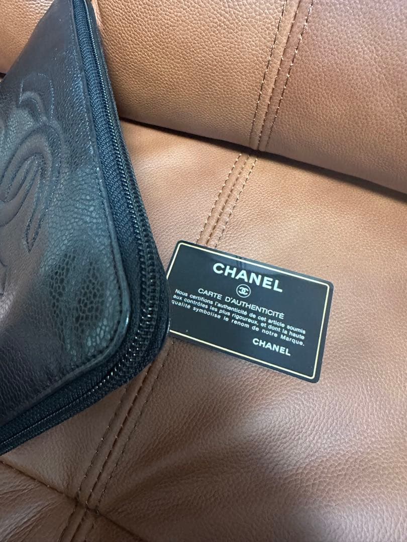 CHANEL 長財布　キャビアスキン　ブラック