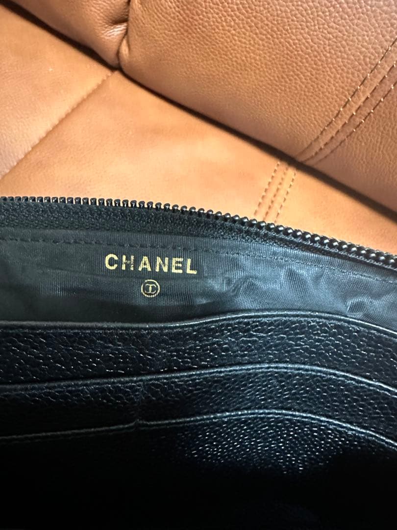 CHANEL 長財布　キャビアスキン　ブラック