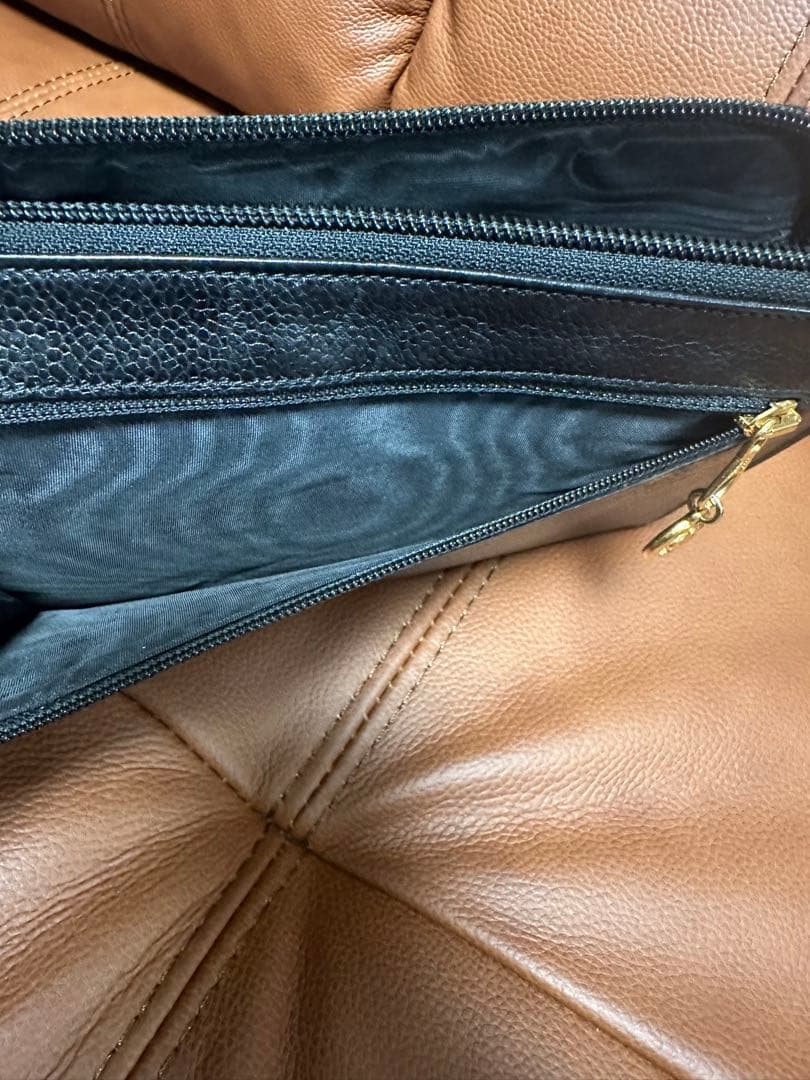 CHANEL 長財布　キャビアスキン　ブラック