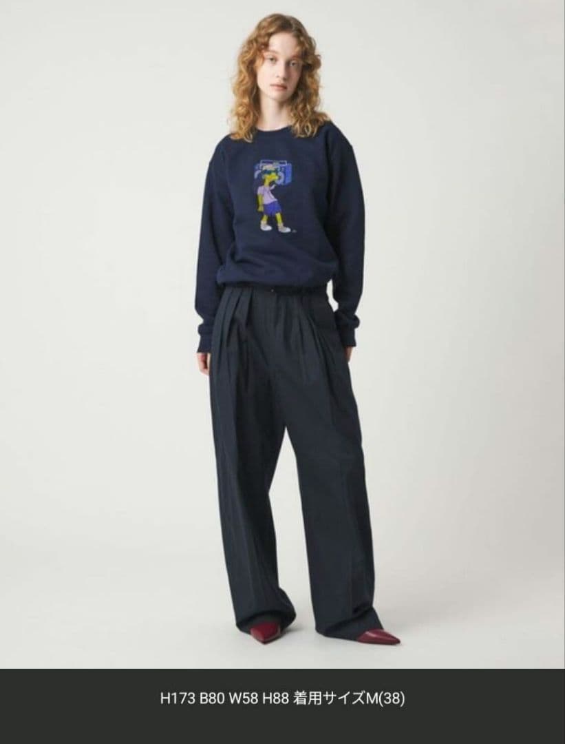 6 ROKU タックパンツ　ネイビー　34