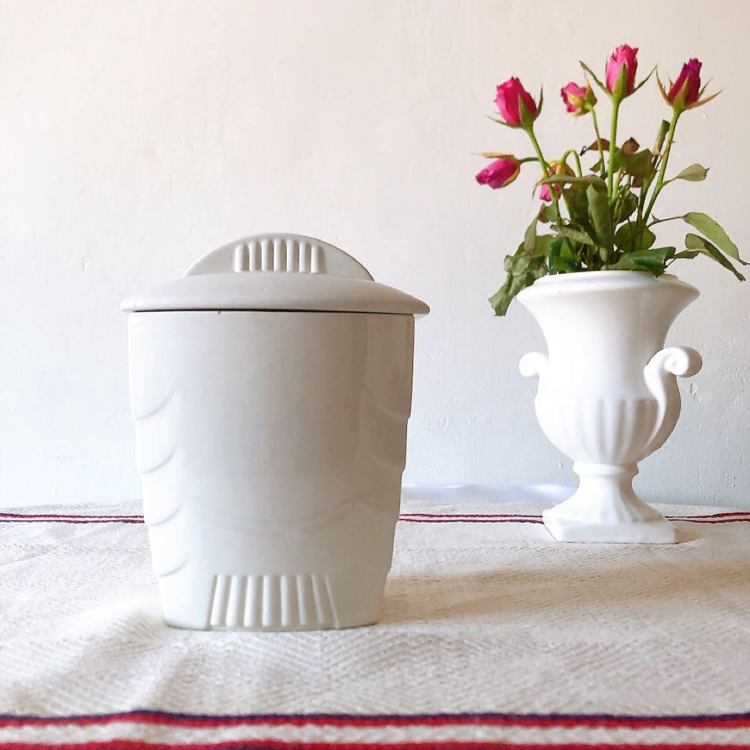 リュネヴィル 陶器製キャニスター FARINE フランスアンティーク食器