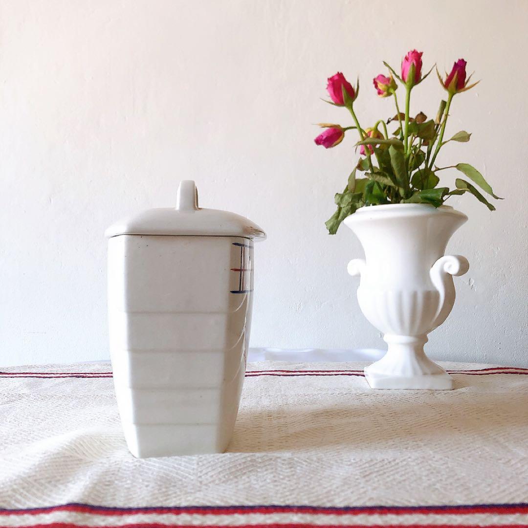 リュネヴィル 陶器製キャニスター FARINE フランスアンティーク食器