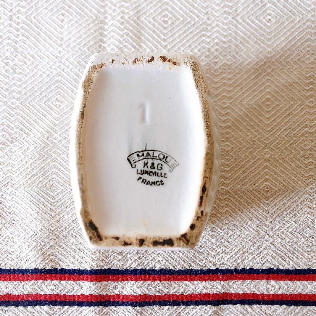 リュネヴィル 陶器製キャニスター FARINE フランスアンティーク食器