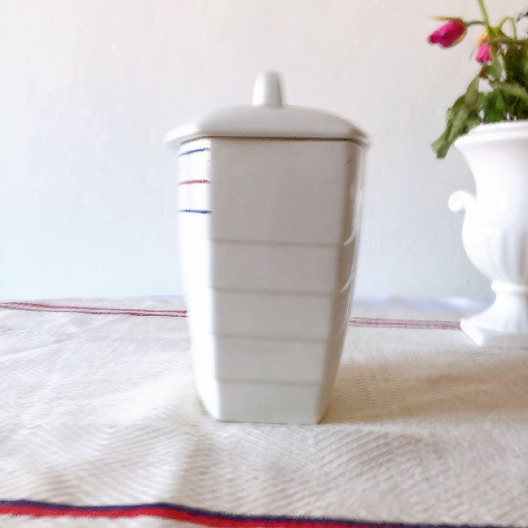 リュネヴィル 陶器製キャニスター FARINE フランスアンティーク食器