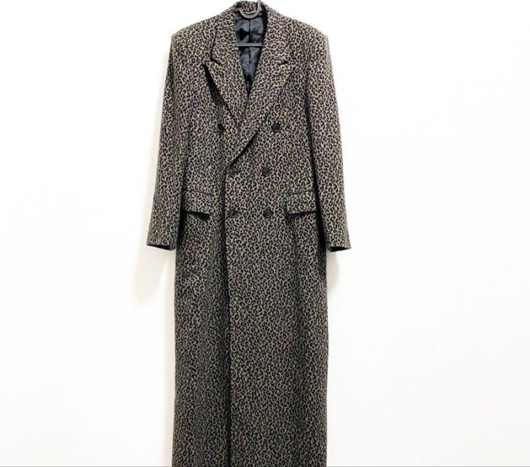 太*郎様 サリバン　レオパードフランネルダブルブレステッドコート