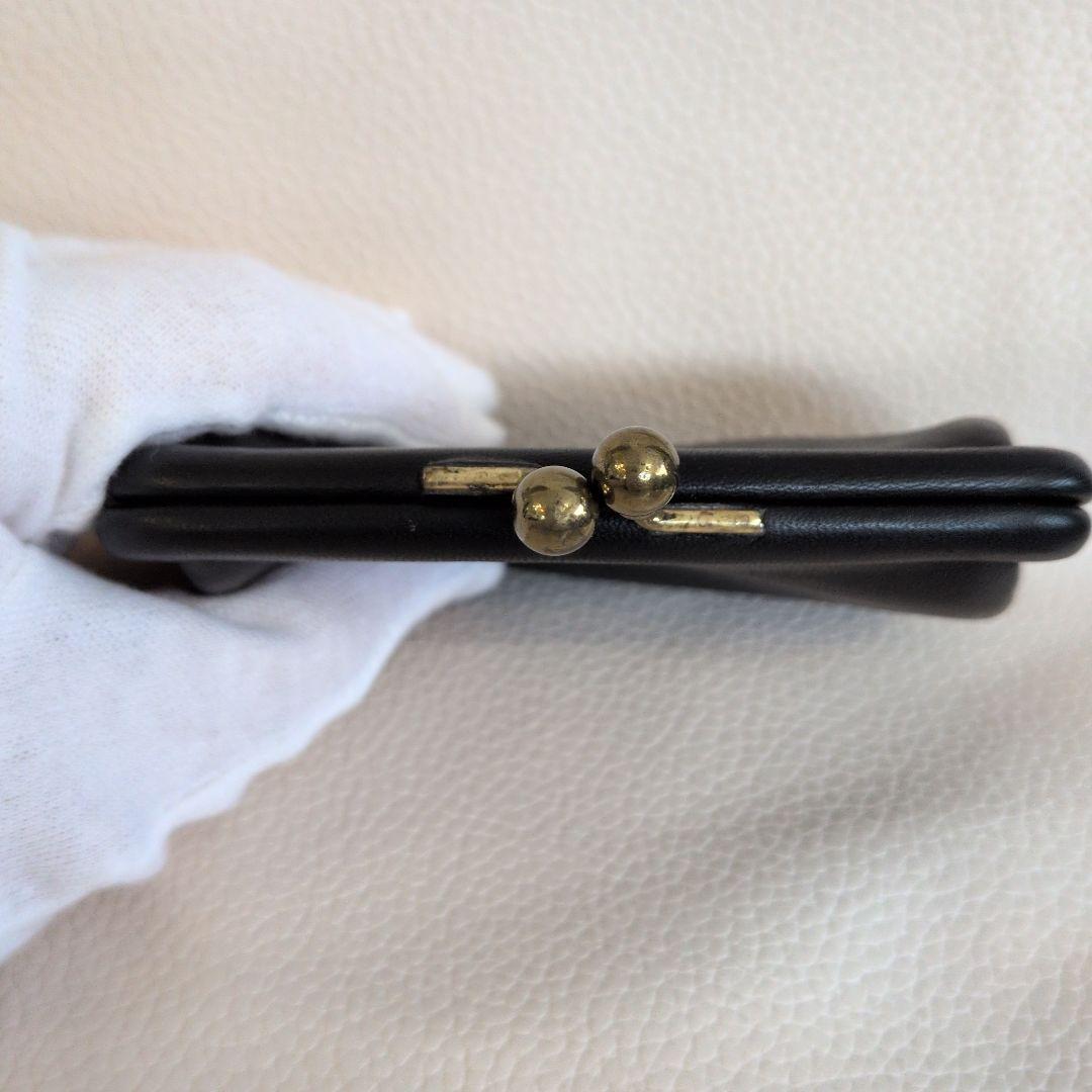 希少!!美品✨コーチ　がま口　レザー　ブラック　ケース　小物入れ　オールド