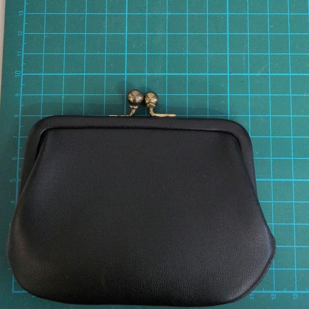 希少!!美品✨コーチ　がま口　レザー　ブラック　ケース　小物入れ　オールド