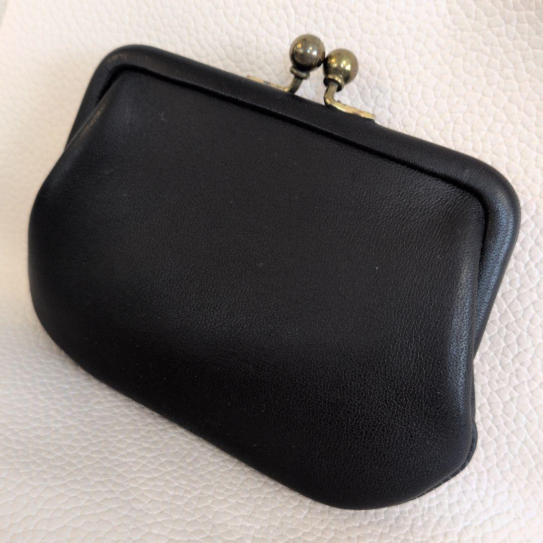 希少!!美品✨コーチ　がま口　レザー　ブラック　ケース　小物入れ　オールド