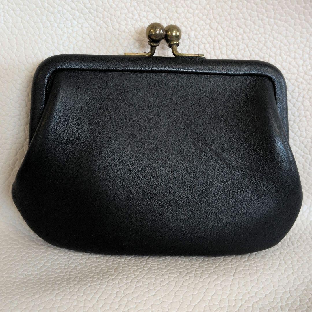 希少!!美品✨コーチ　がま口　レザー　ブラック　ケース　小物入れ　オールド