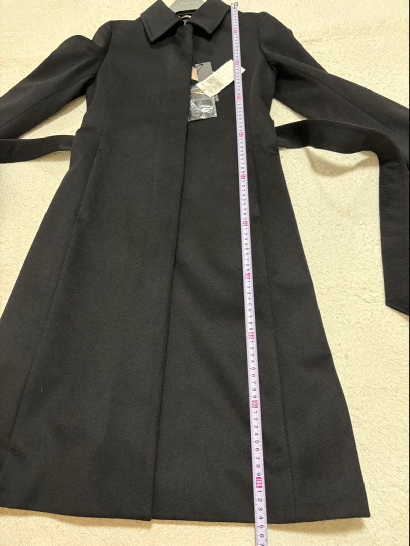 新品未使用タグ付 INED カシミヤ100% ロングコート ブラック 9号