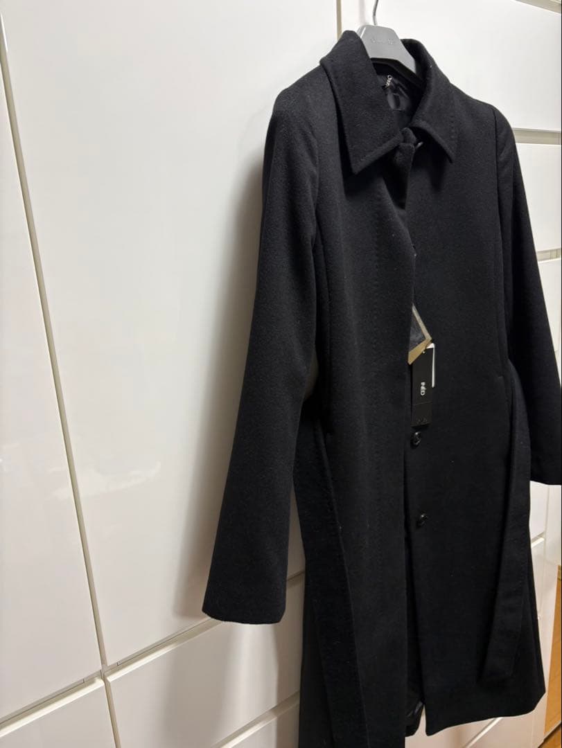 新品未使用タグ付 INED カシミヤ100% ロングコート ブラック 9号