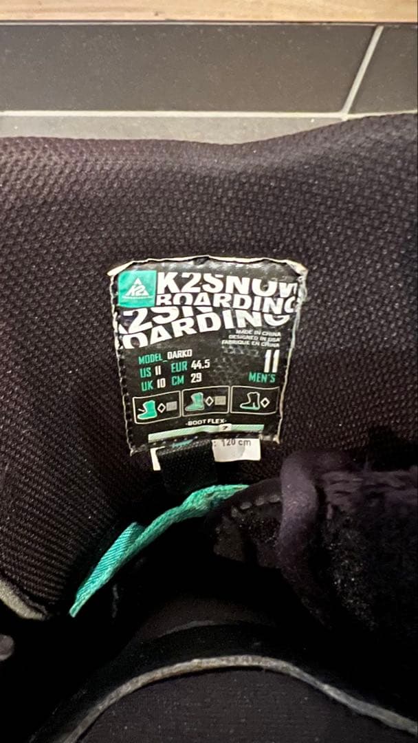 スノボブーツ　K2 DARKO 29cm