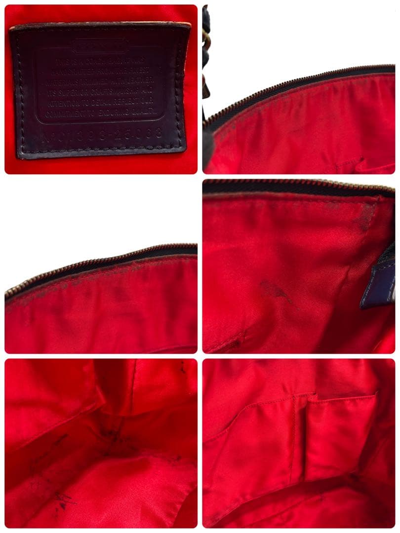 【良品】コーチ　トートバッグ　シグネチャー　キルティング　肩掛け　チャームレザー