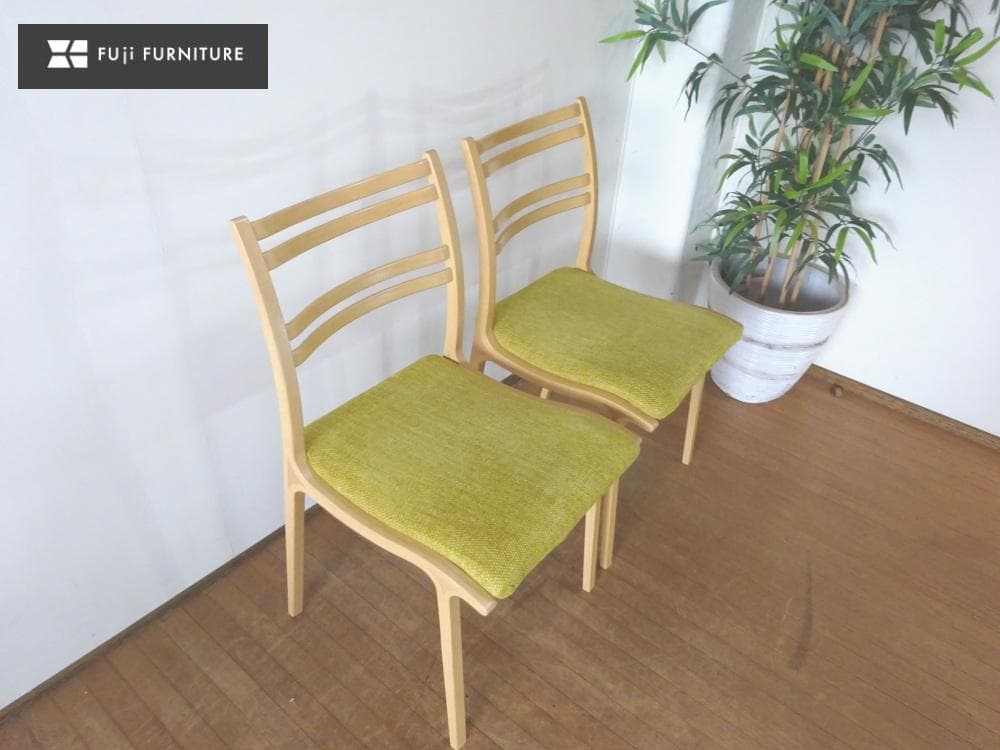 akiko　富士ファニチャー　Calm/カーム　軽量　曲げ木　2脚セット