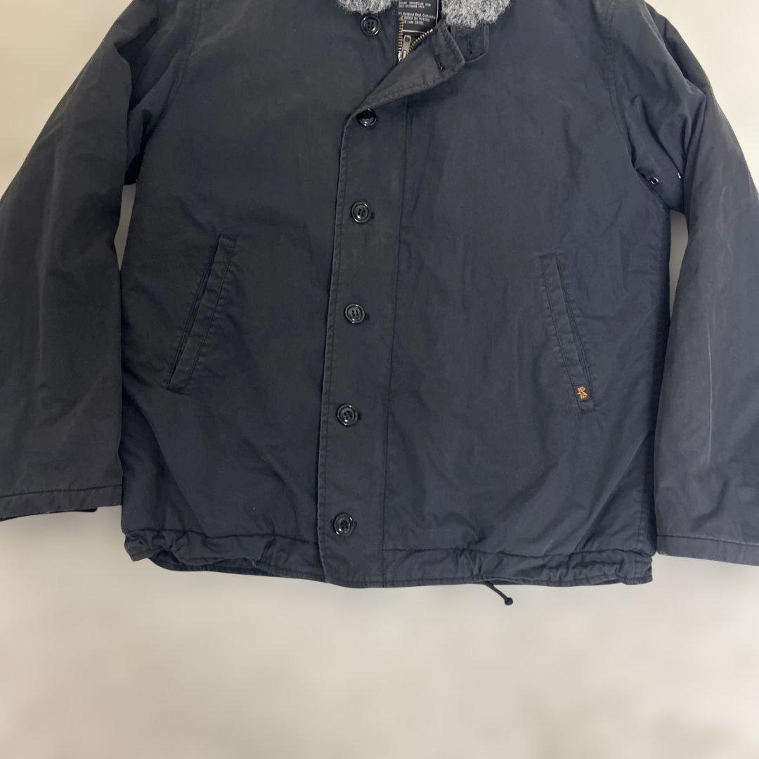 【美品】希少デザイン　アルファ N-1 Deck デッキ ジャケット 黒 L