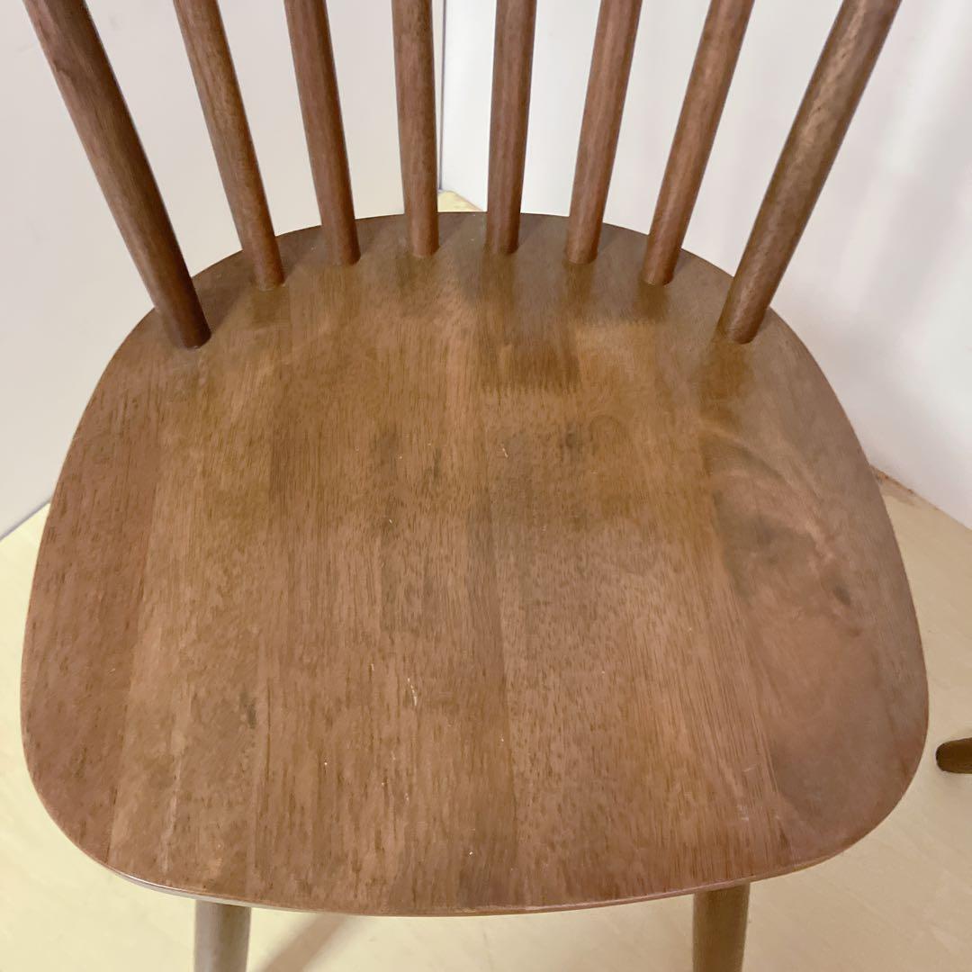 天然木　ウィンザーチェア　2脚セット　ダイニングチェア　北欧　アームレスチェア