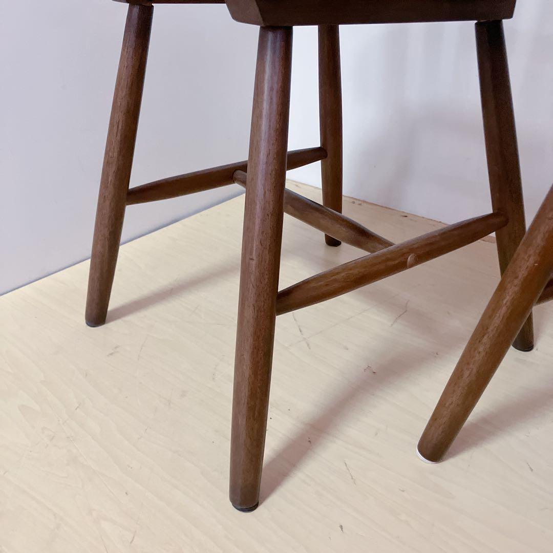 天然木　ウィンザーチェア　2脚セット　ダイニングチェア　北欧　アームレスチェア