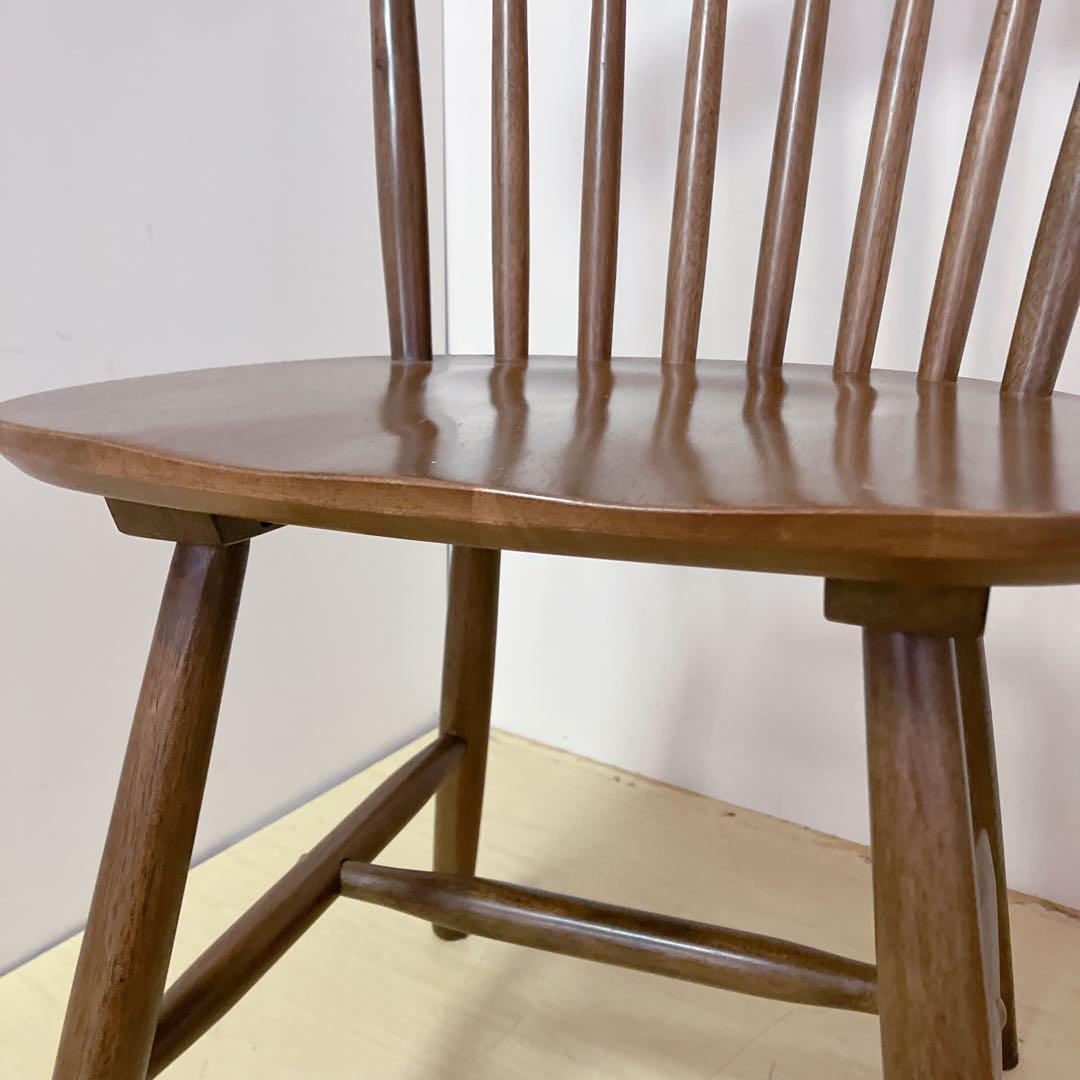 天然木　ウィンザーチェア　2脚セット　ダイニングチェア　北欧　アームレスチェア