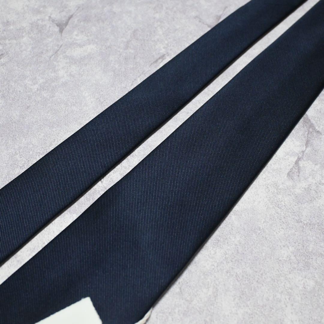 【タグ付未使用】ルイジボレッリ ソリッドダークネイビー ネクタイ