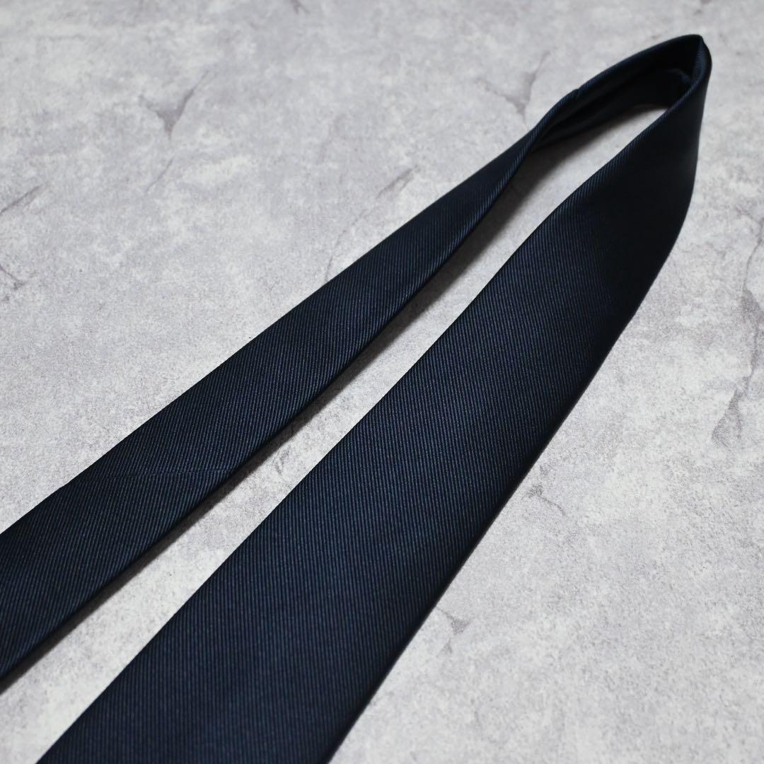 【タグ付未使用】ルイジボレッリ ソリッドダークネイビー ネクタイ