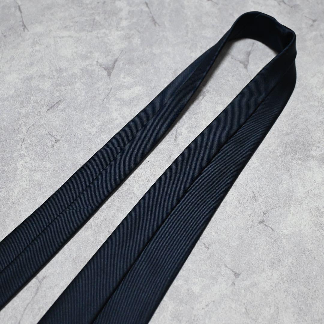 【タグ付未使用】ルイジボレッリ ソリッドダークネイビー ネクタイ