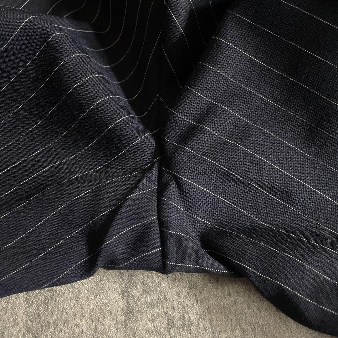 極美品 極上ウール GUCCI ネクタイ ストライプ ダブルブレストスーツ 漆黒