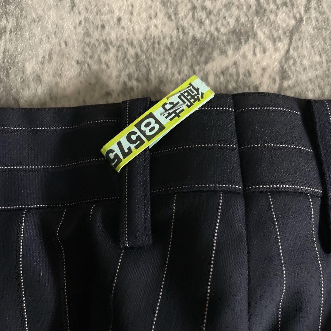 極美品 極上ウール GUCCI ネクタイ ストライプ ダブルブレストスーツ 漆黒