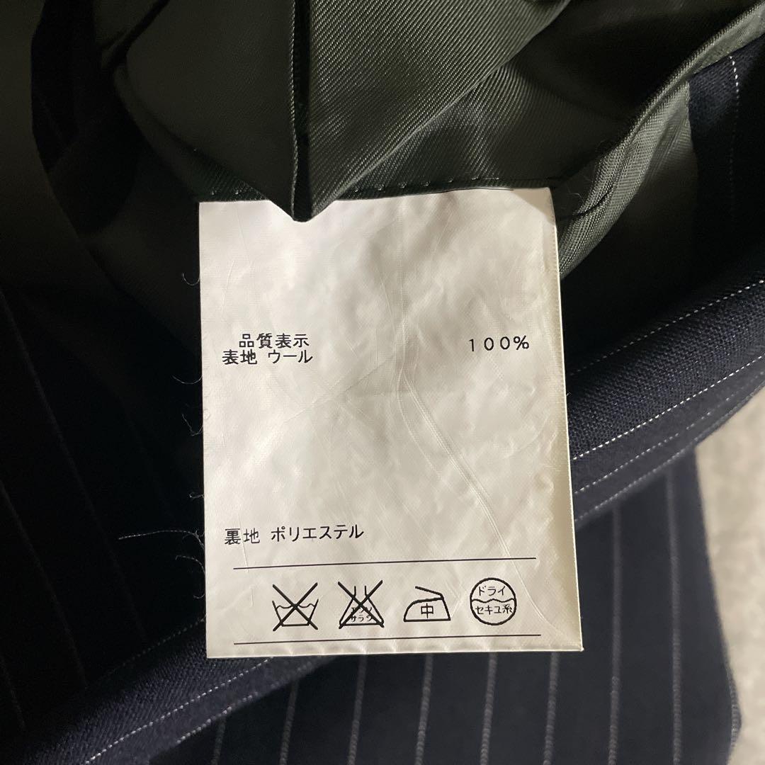 極美品 極上ウール GUCCI ネクタイ ストライプ ダブルブレストスーツ 漆黒