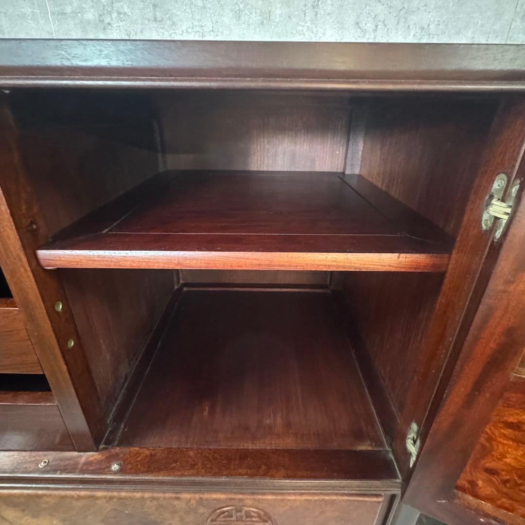 重厚な存在感　中国家具 花梨材 唐木 4段 チェスト 無垢 高級飾り家具