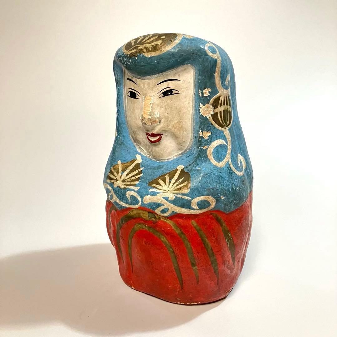 郷土玩具　古作　女達磨　貯金玉　土人形　だるま　ダルマ　縁起物　民芸　オブジェ