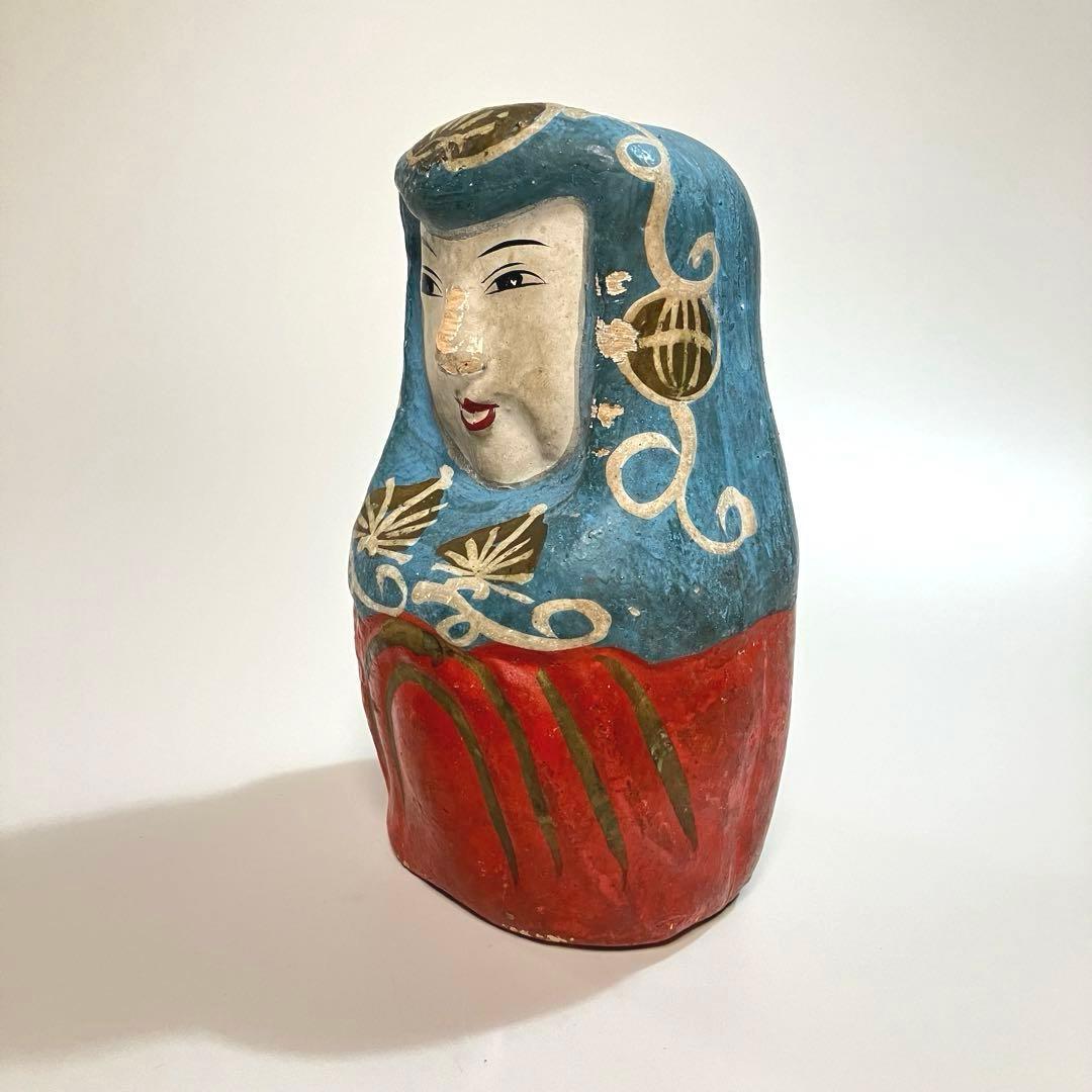 郷土玩具　古作　女達磨　貯金玉　土人形　だるま　ダルマ　縁起物　民芸　オブジェ