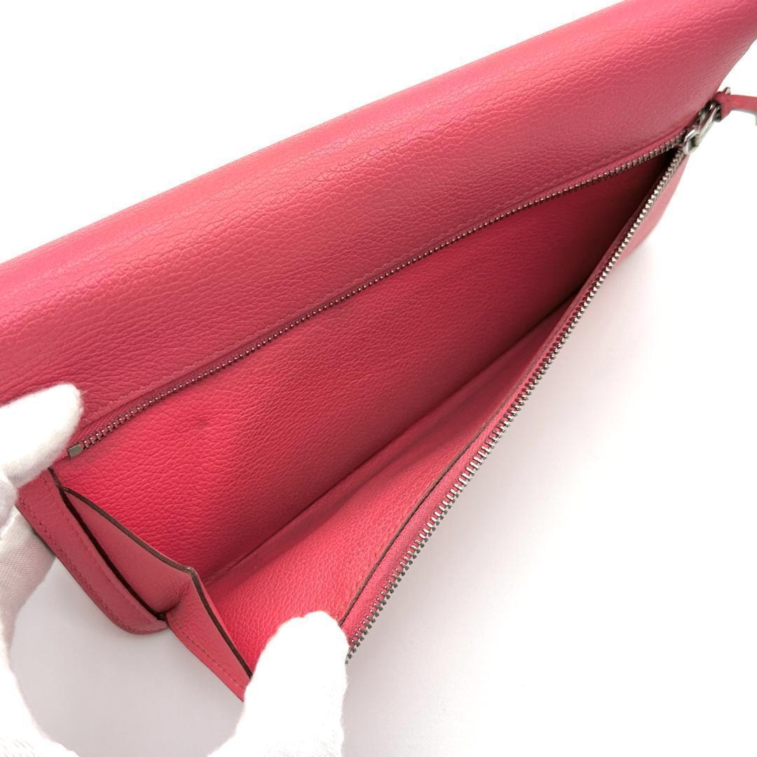 【極美品】HERMES エルメス　ドゴンロング　シルバー金具　C刻印　ピンク