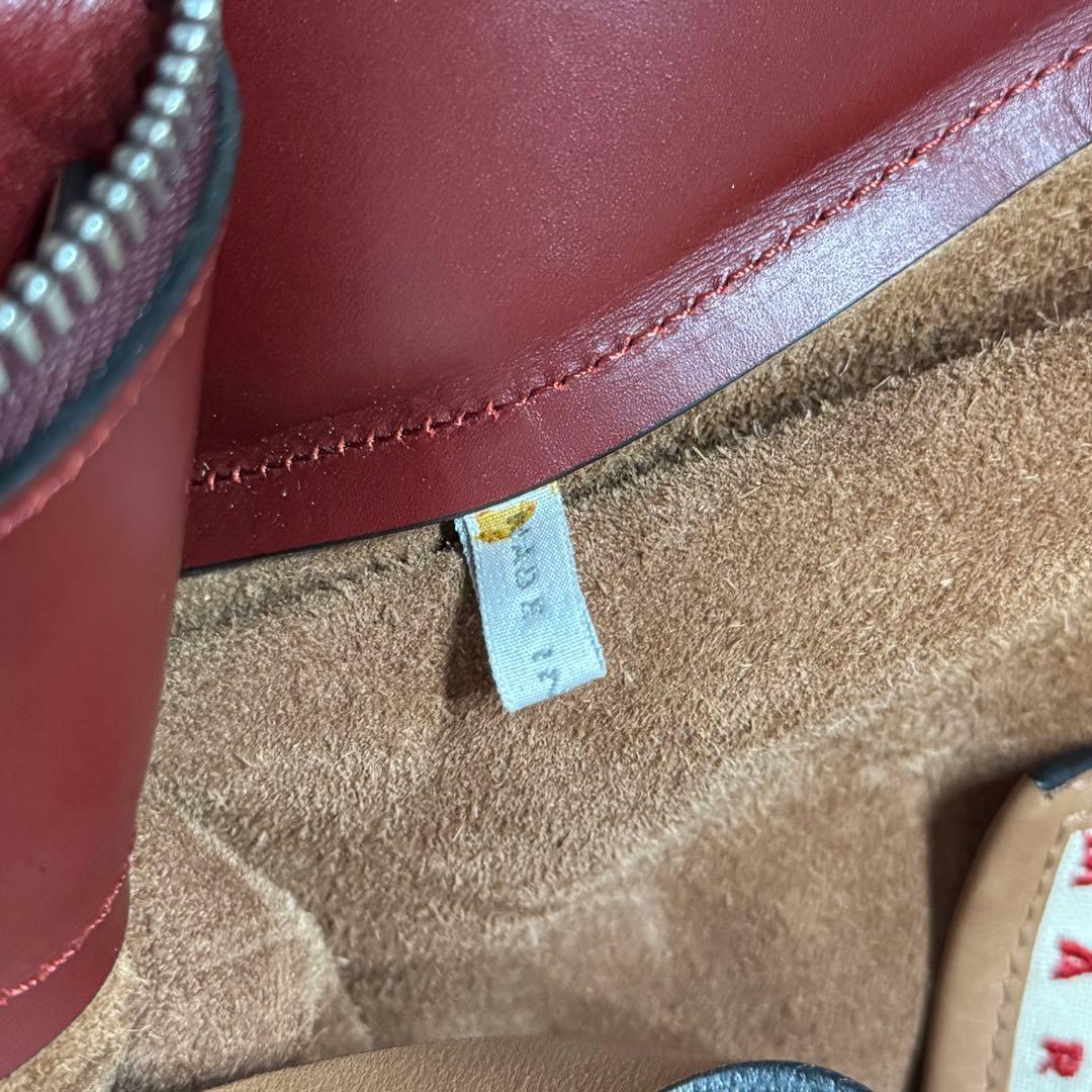 マルニ　バイカラー　ホーボー　レザー　ショルダー　バッグ　ポーチ付　ブラウン