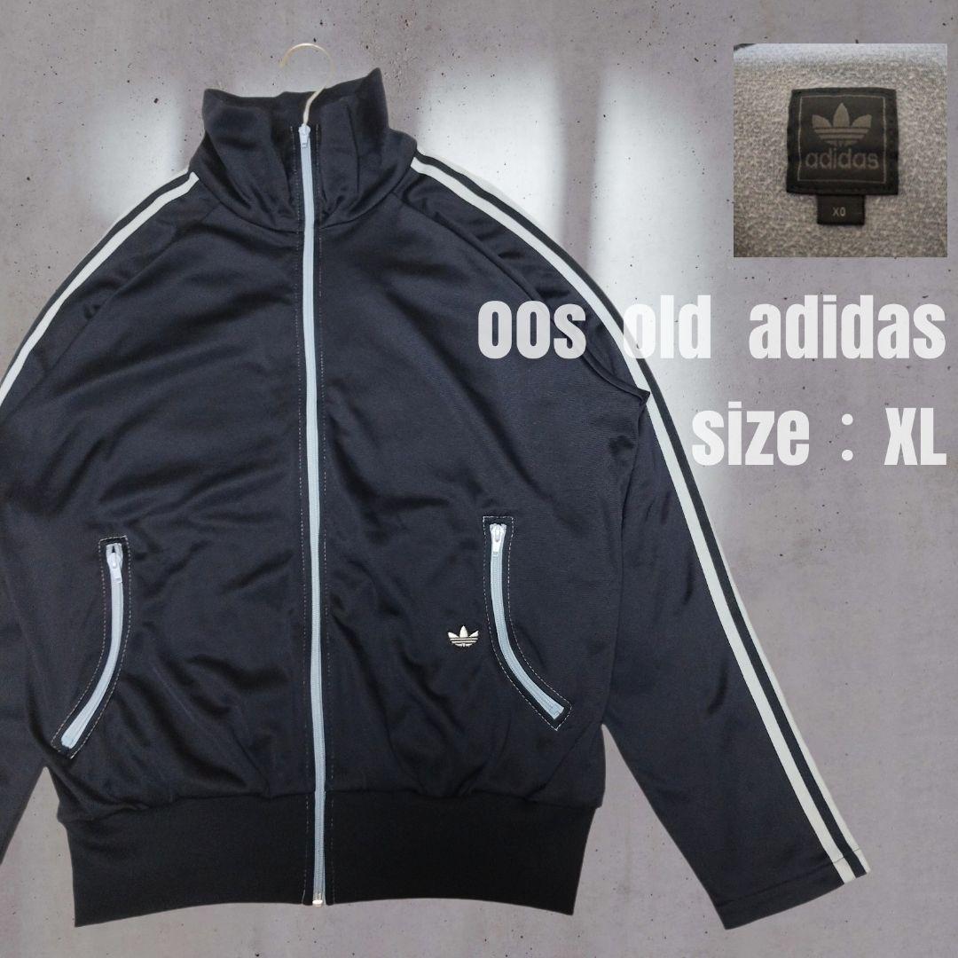 00s adidas トラックジャケット XL 濃紺 曲がりポケット あのちゃん