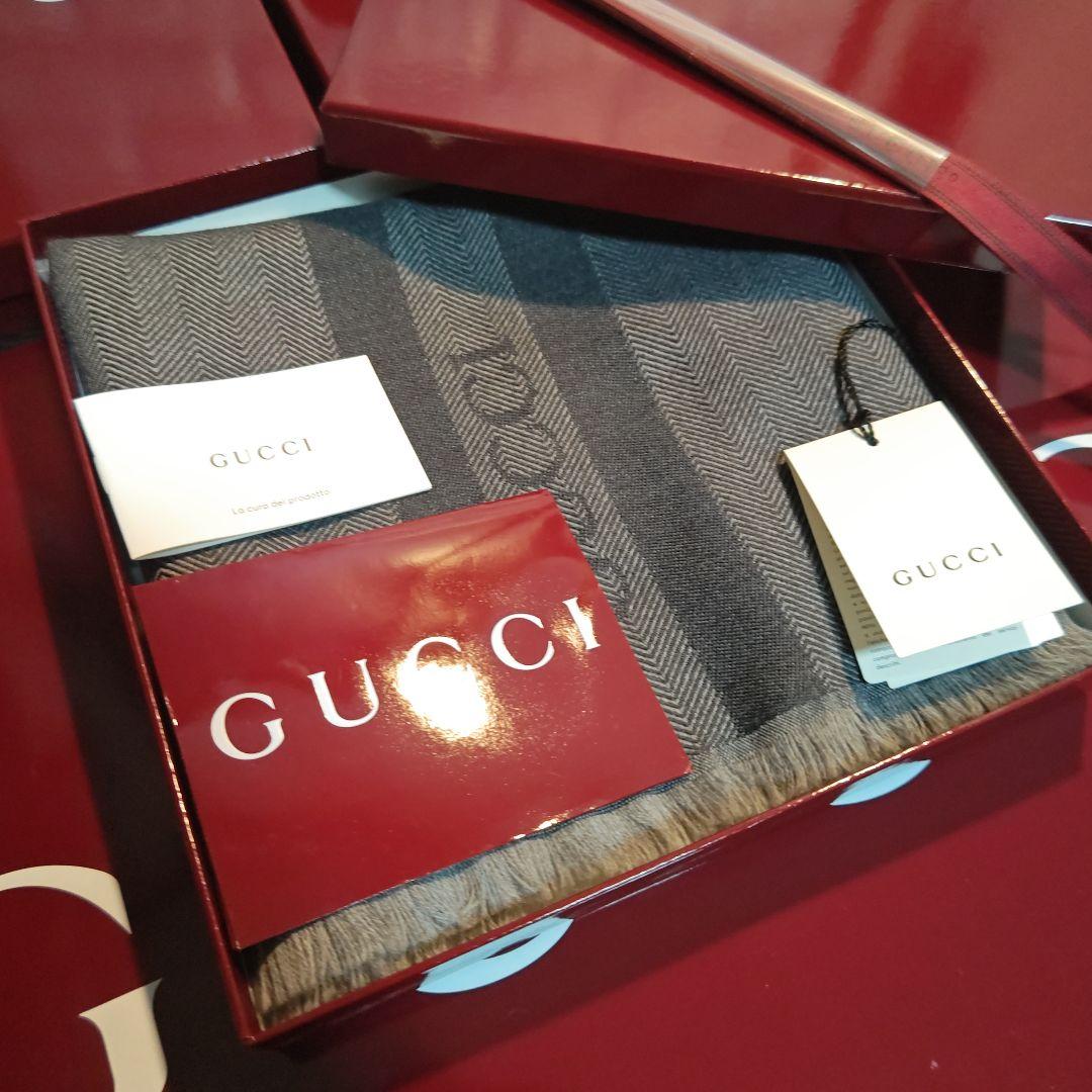 ❤新品箱袋付き❤GUCCI マフラー ストール ショール❤グレー❤