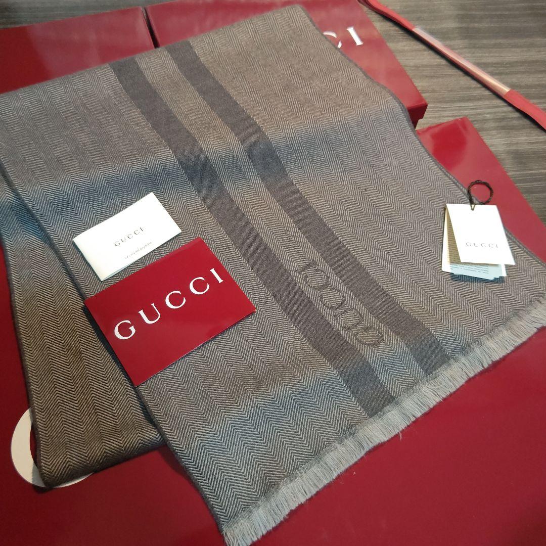 ❤新品箱袋付き❤GUCCI マフラー ストール ショール❤グレー❤