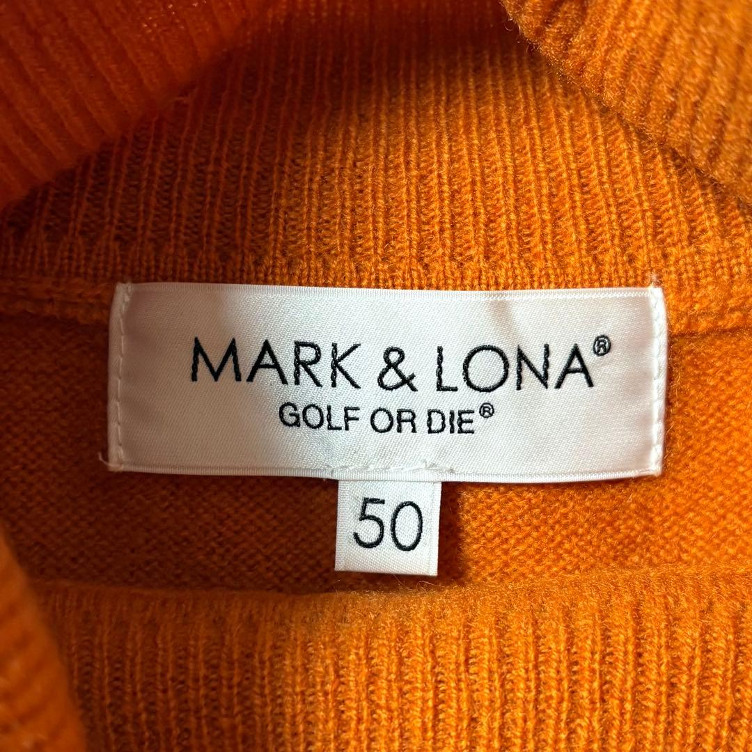 MARK&LONA カシミヤ100% タートルネック ニット 50/XL ゴルフ