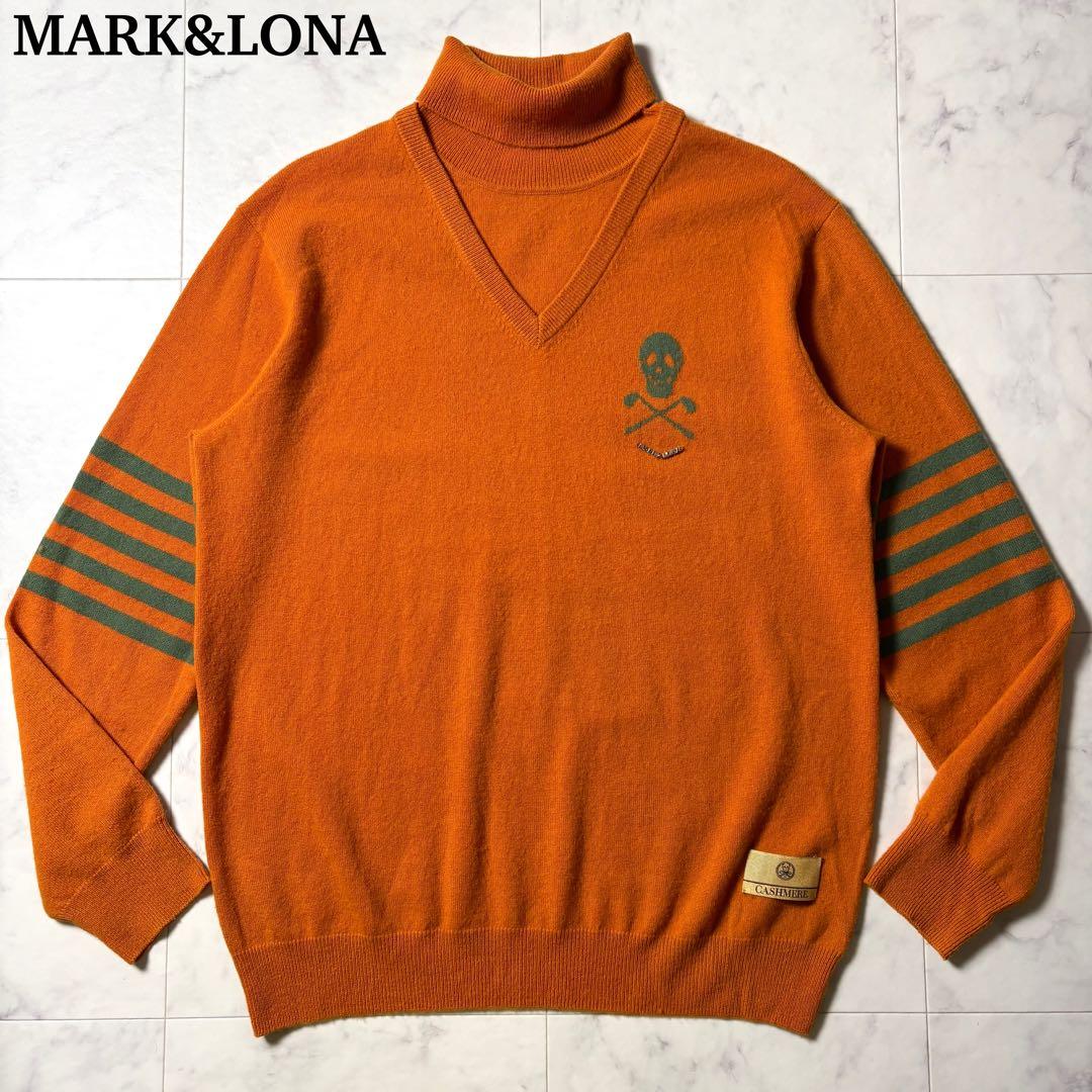 MARK&LONA カシミヤ100% タートルネック ニット 50/XL ゴルフ