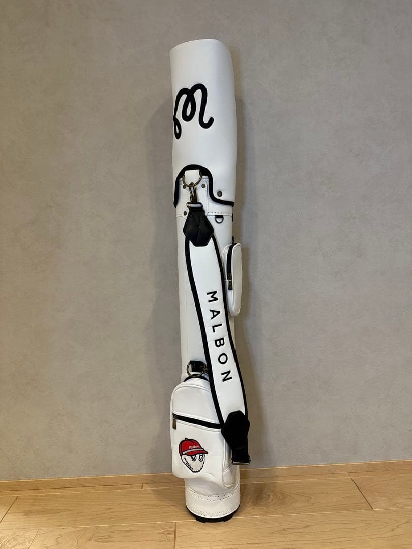 【新品未使用】マルボンゴルフ　セルフスタンド式キャディバッグ白