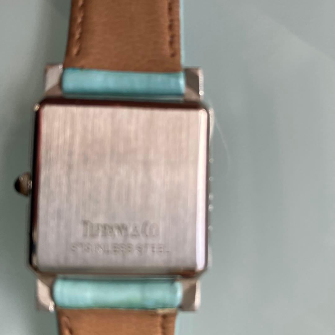 Tiffany & Co. 水色レザー腕時計