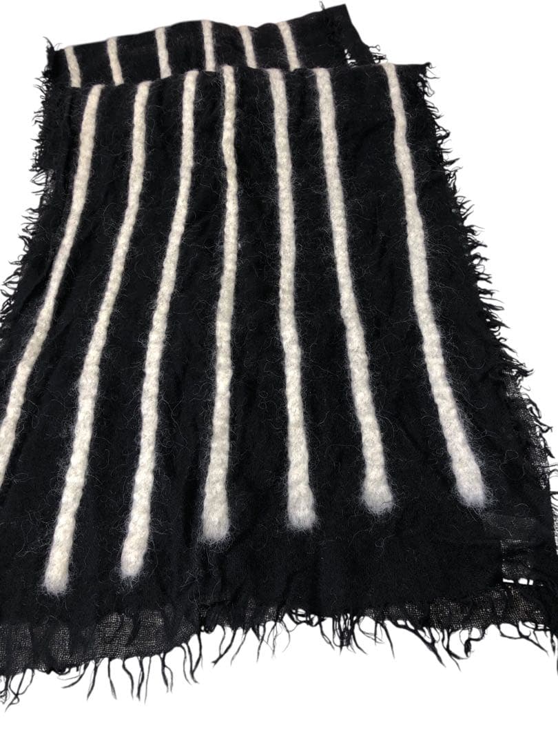 yohji yamamoto ストライプ ウール ストール マフラー