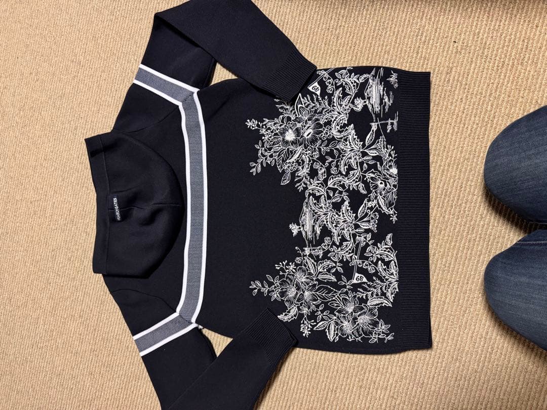 PEARLY GATES フード付きニットパーカー　 ダークネイビー　サイズ1