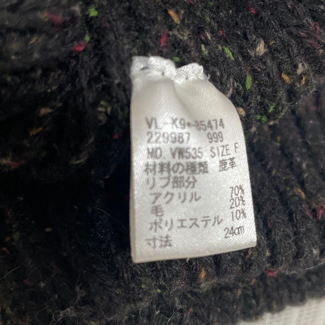 美品 Vivienne Westwood 手袋 鹿革 オーブ刺繍 ブラック F