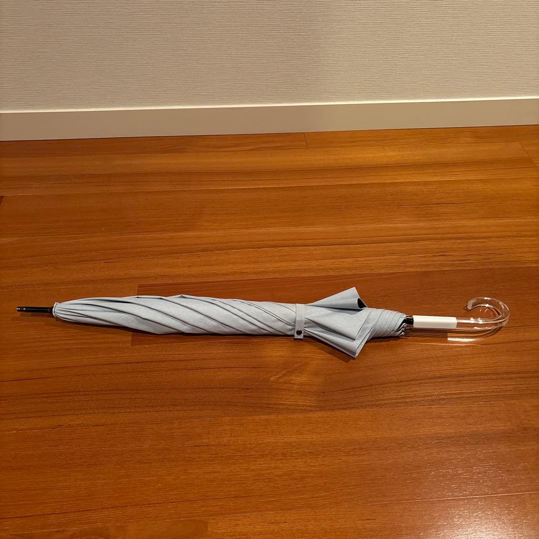 【美品】サンバリア100 L moku 長傘　ブルー　クリア手元