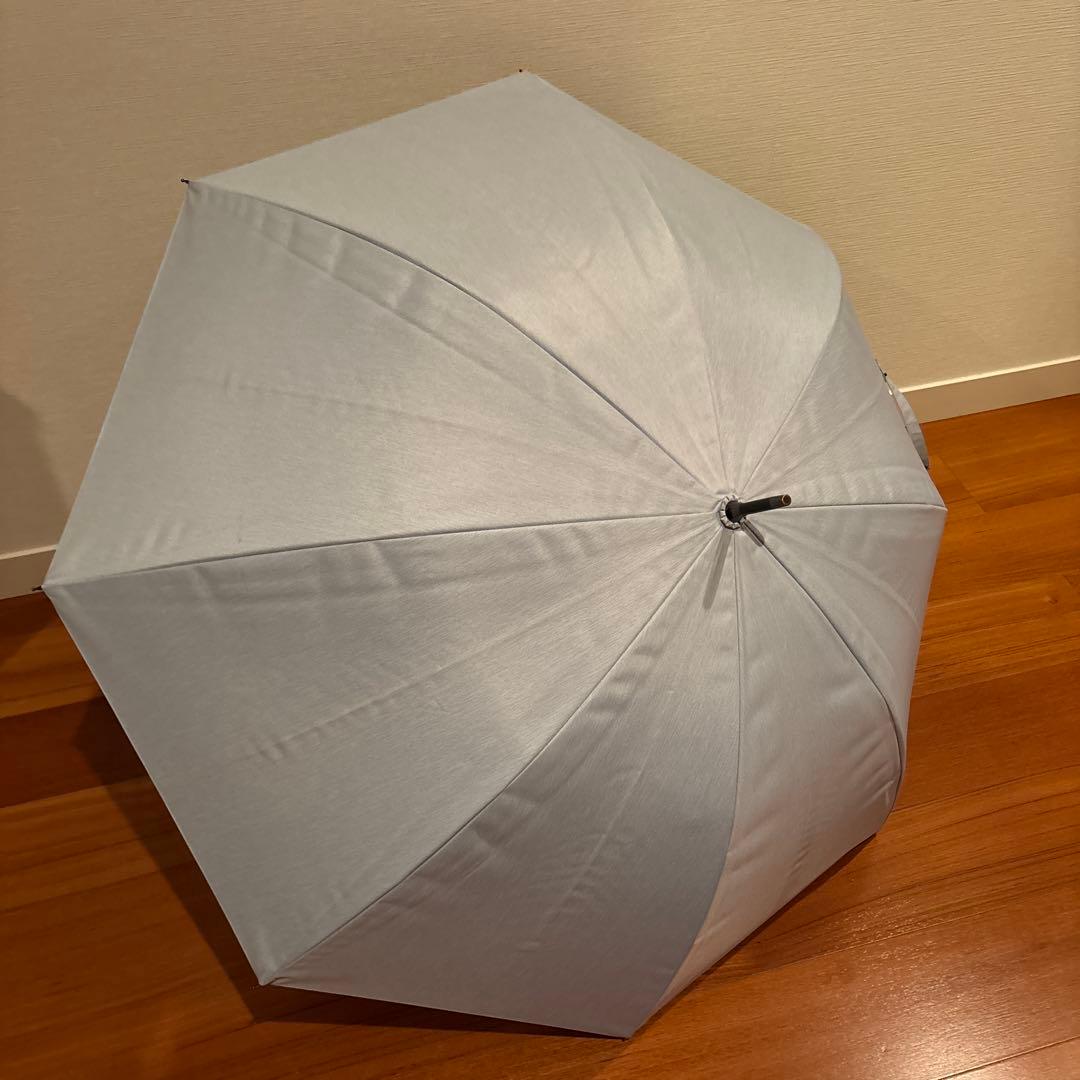 【美品】サンバリア100 L moku 長傘　ブルー　クリア手元