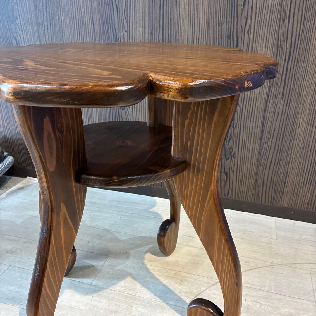 ア*バ様 花びら型 木製テーブル　ダークブラウン