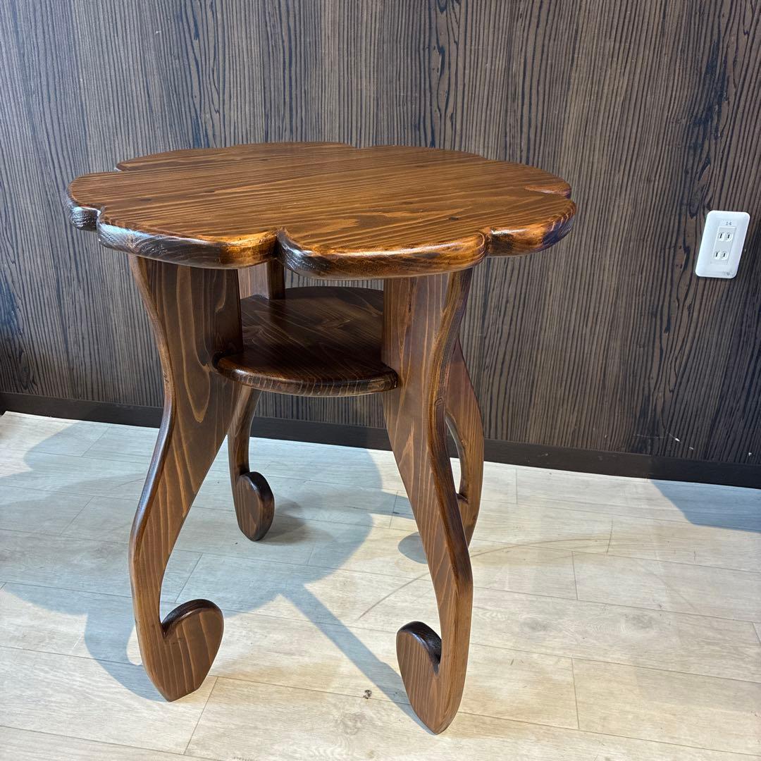 ア*バ様 花びら型 木製テーブル　ダークブラウン