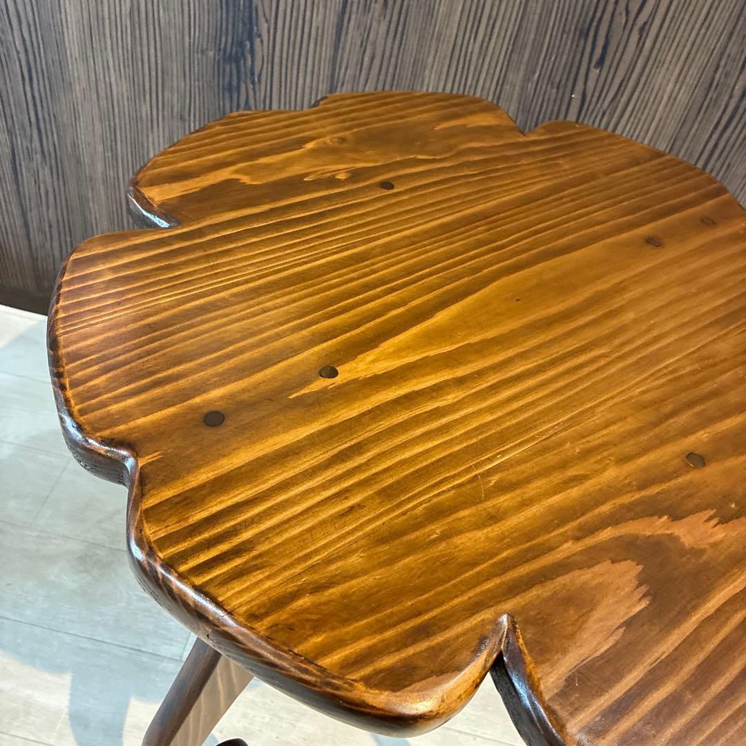 ア*バ様 花びら型 木製テーブル　ダークブラウン