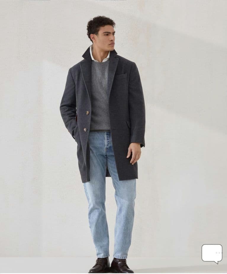 ブルネロクチネリ　カシミアチェスターコート　XS-XXS